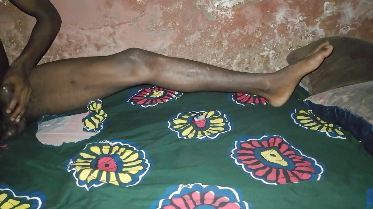 Big Cock Mightily Fucking His Bed at Night