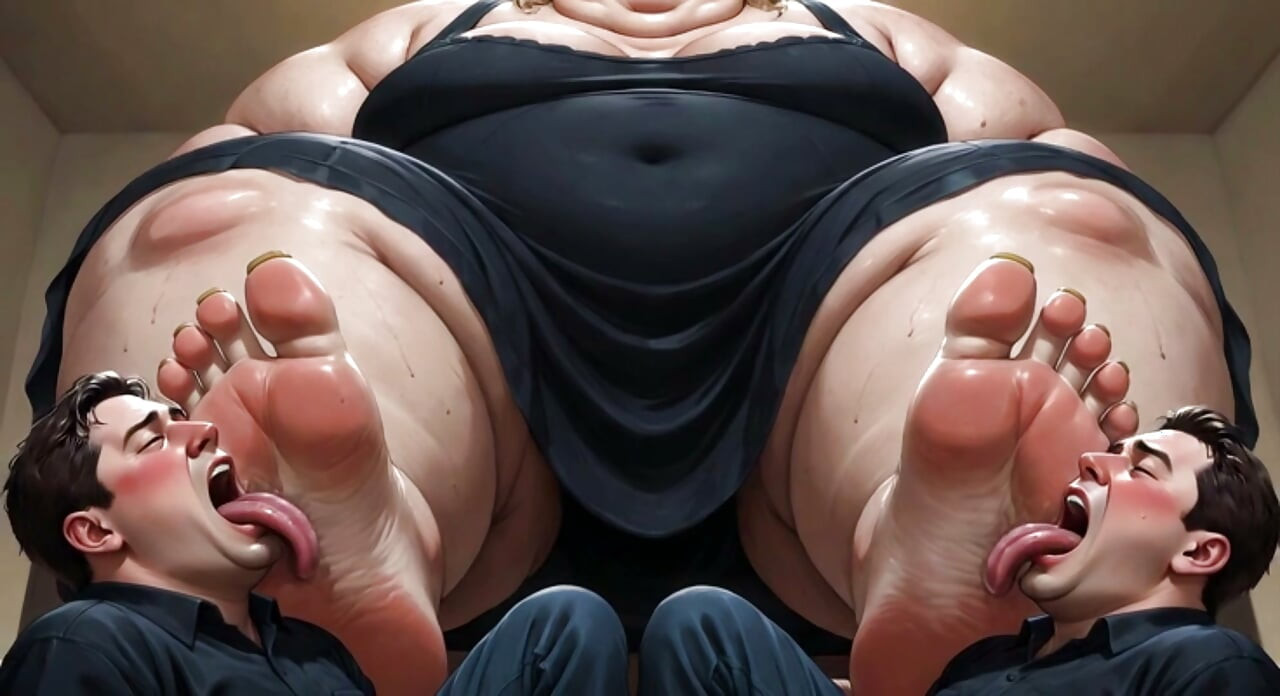 Ssbbw béo phì thống trị chân - nô lệ nam làm sạch đôi chân mềm mại lớn của cô ấy