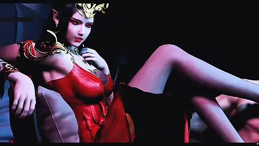 Goddess of the Pixel Realm: Lekuk pantat tanpa kursi - hentai animasi 3D