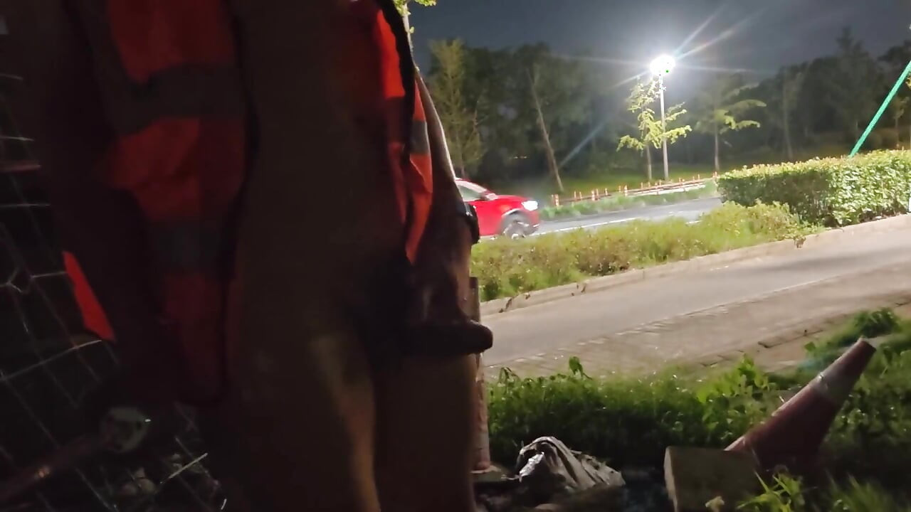 Naked Patrols at Construction Sites, Leaving Sperm Beside Busy Public Roads