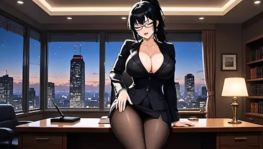 Powerful CEO Unwinds After Board Meeting - Intense Office Solo Orgasm