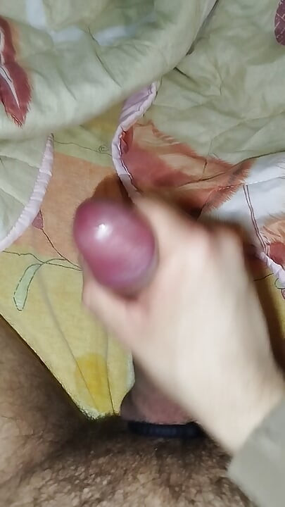 Wanking my Big Dick and Cumming before sleep