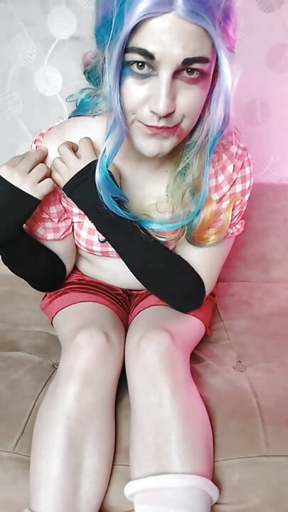 Harley Quinn Femboy Cosplay Model Crossdresser