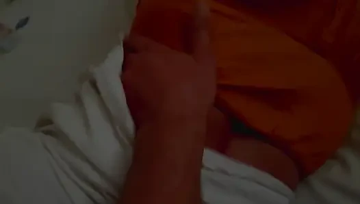 Indian MILF aunty tight pussy fucked by house worker in her bedroom
