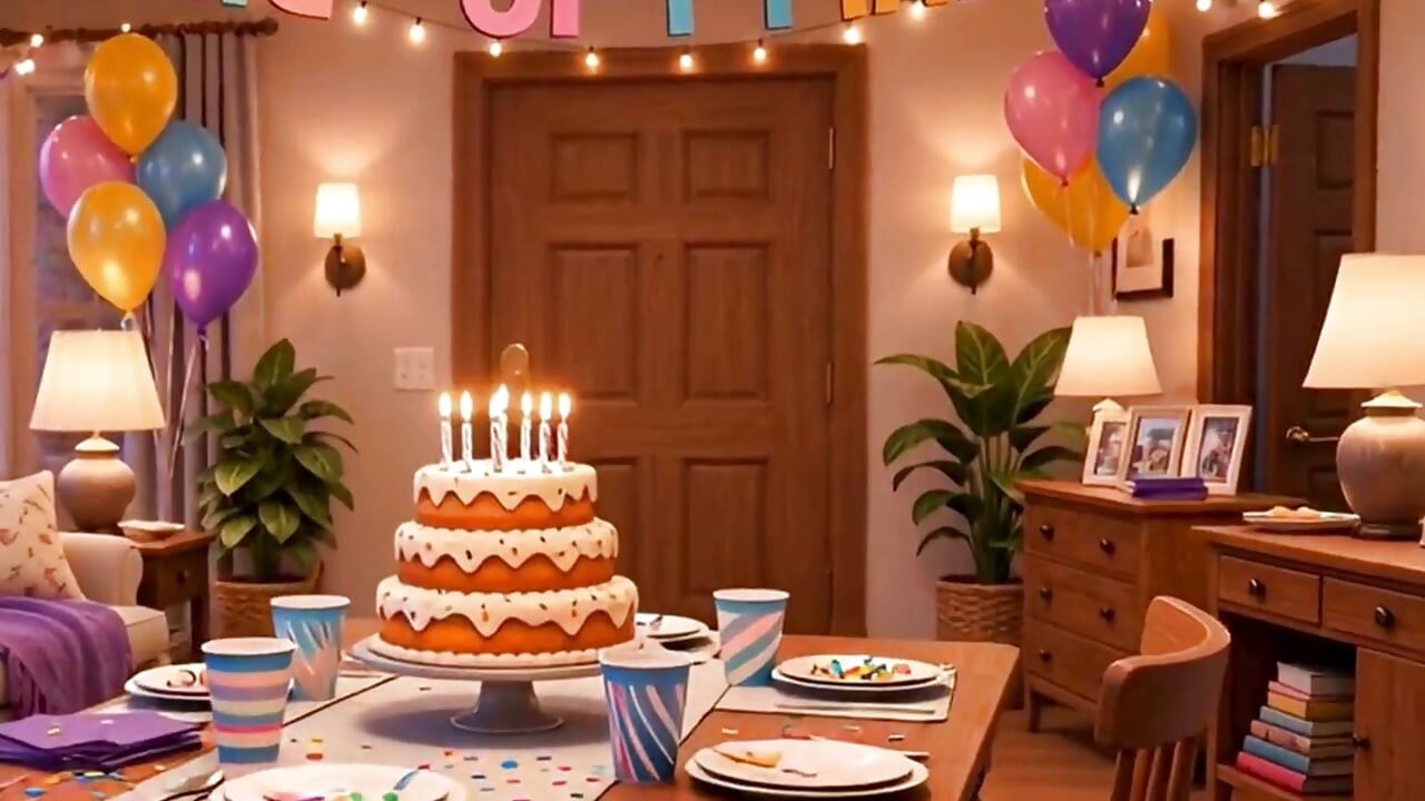 Celebrating 18th birthday and her first fuck ( AI generaed )