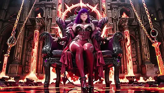 Ratu iblis berambut ungu! Pesta terlarang di takhta magma, baju besi merah hitam berpegang teguh pada kulit terik!