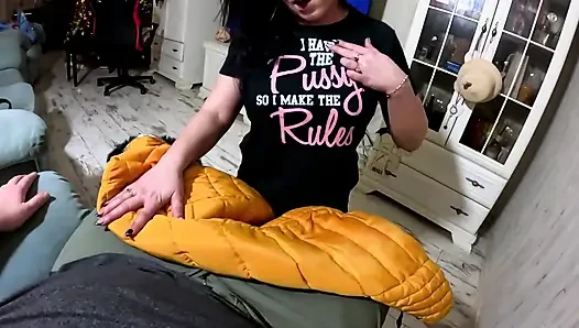 Parlak sarı delici sakso - amcık kuralı gömlek ve kıyafetlerime çifte boşalma