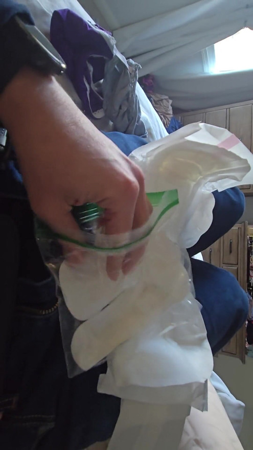 Smelly pantyliner and Soft Asian Overnight Maxi-pad  Wank | Clip 1