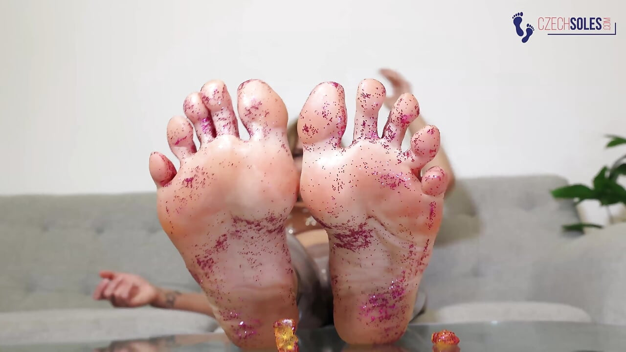 Sexy Ukrainian Glitter Feet POV Teasing