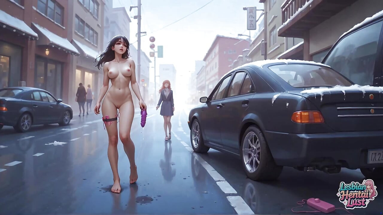 A Snowy Lesbian Stroll with Digital Temptation - Dirty XXX!