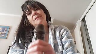 stepmother saying good morning to her son's friend who sucked