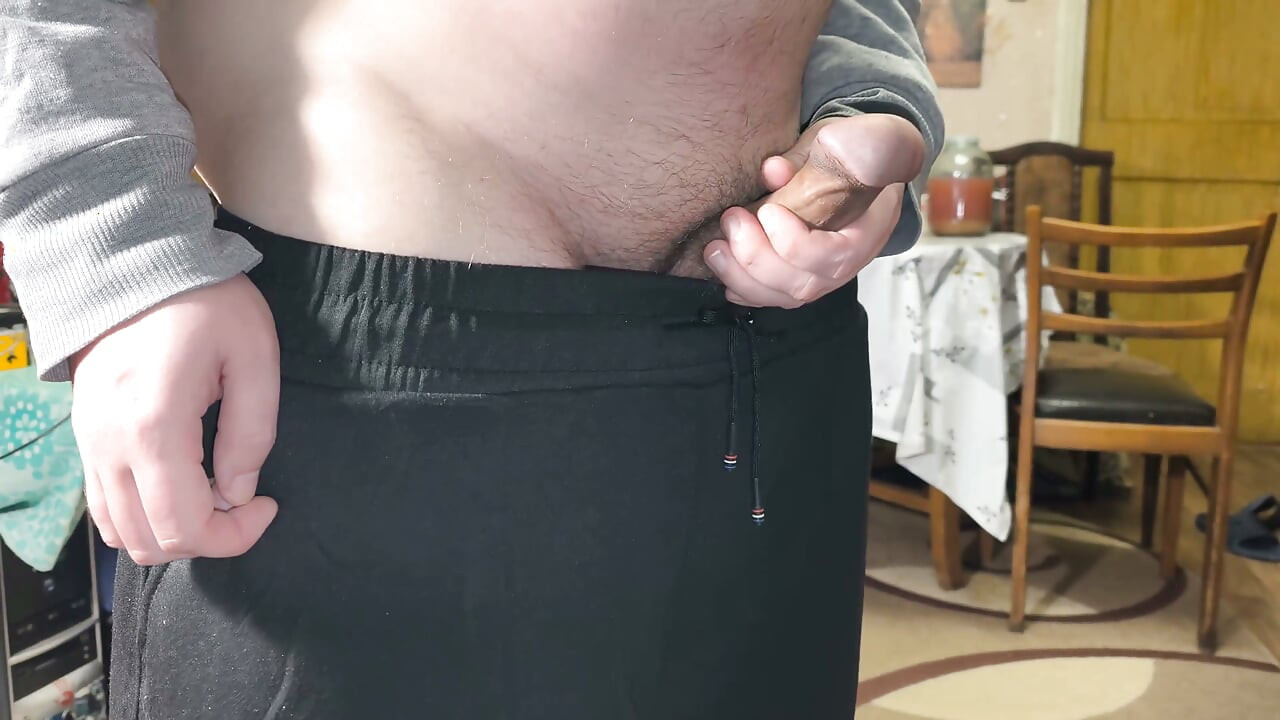 Intense Kneeling Handjob Clothes Thrown Everywhere