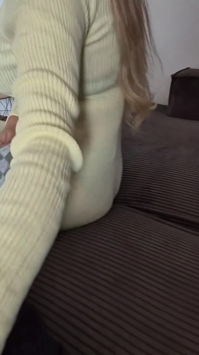Step Mom caught Step Son accidentally with boner while cleaning and helped him cum on her big ass | Clip 1