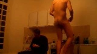 guy strips at party
