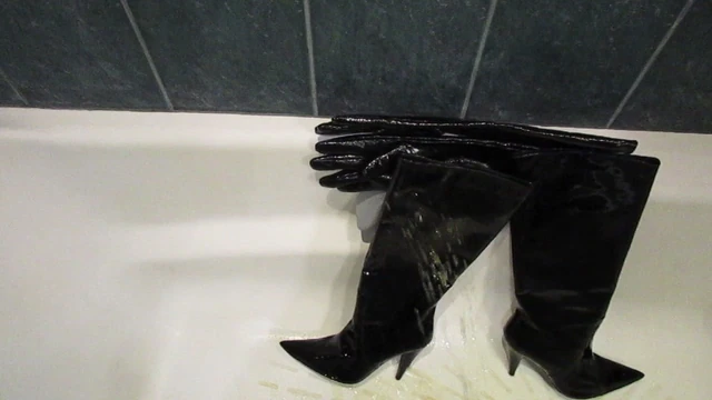 Pee on patent leather boots and gloves!