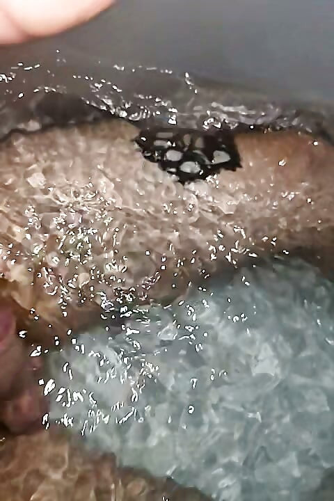 In the bathtub, the cock takes over