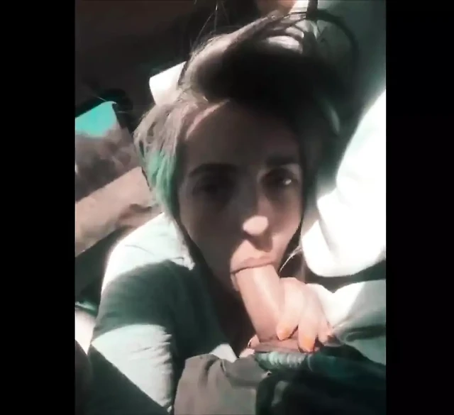 I suck horny cock in the car