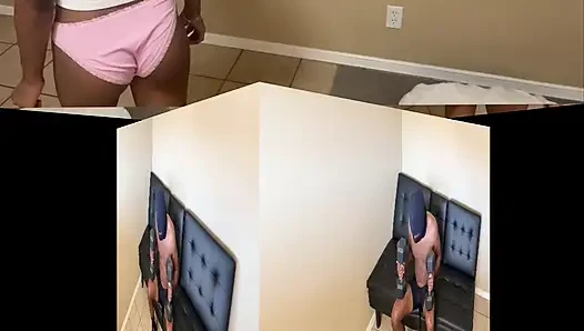 Sexy babe shows off her sweet booty ass before getting spanked and fucked on the sofa!