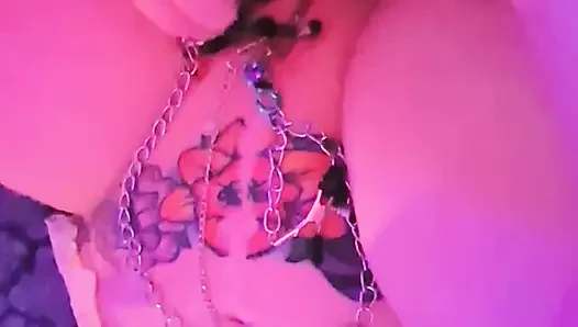 Chained swollen pussy fucked deep by a huge cock