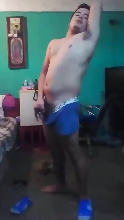Jesus in boxer pulling his penis #1