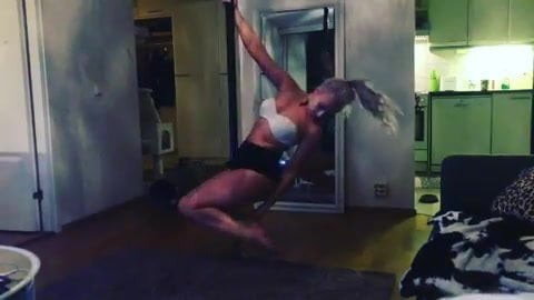 Me poledancing at home