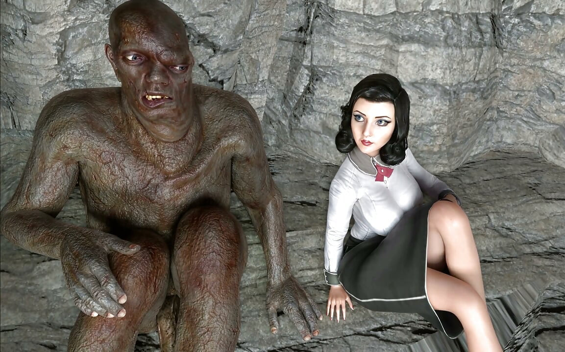 Giant Caveman Fucked and Creampied Sexy Elizabeth Bas