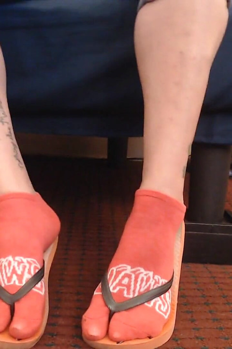 Watermelon Red Flipflops Red Ankle Socks