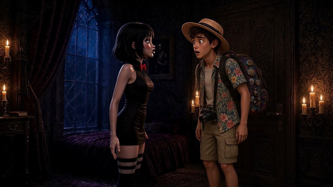 Hot Vampire Girl at Hotel Transylvania Halloween edition
