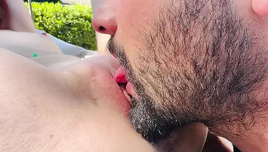 Real Couple Hot Outdoor Sex - Pussy Eating, Passionate Missionary, Hard Doggy Style & Cum on Face Facial