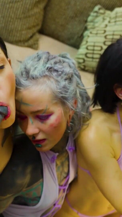 Girls Lick Each Other Then Get DP’d, Ass Fucked & Facialized | Clip 1