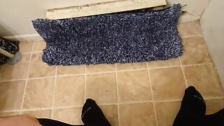 Jerking in bathroom