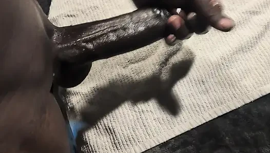 Huge BBC Strokes and Cums on a Towel