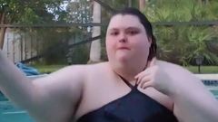 Sexy SSBBW in private pool showing off for daddy