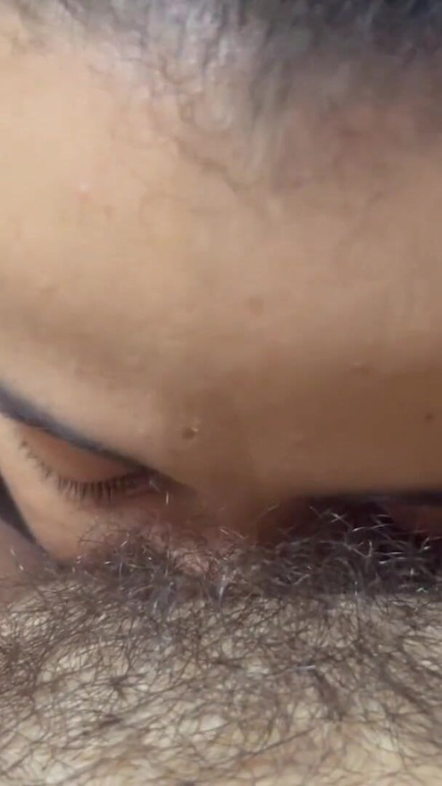My girlfriend searches for my little clit among my hairy bush | Clip 1