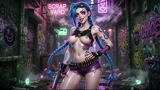 Jinx lewd ıslak azdırma derlemesi büyük memeler ve ahegao