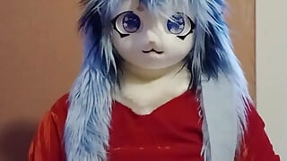 Lightning masturbating in a christmas dress 2