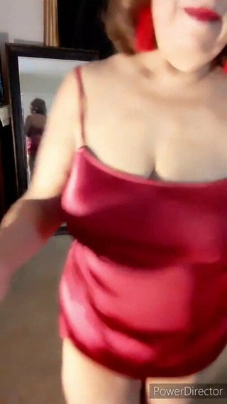 Putting on red dress, no panties or bra! 67 year old mature woman