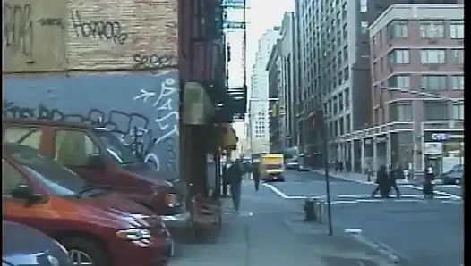 Hot dominatrix in leather with a great body puts a guy in clamps