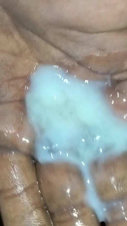 Captivating moment from "With a fist, I took the semen in my hands and then dropped it down."