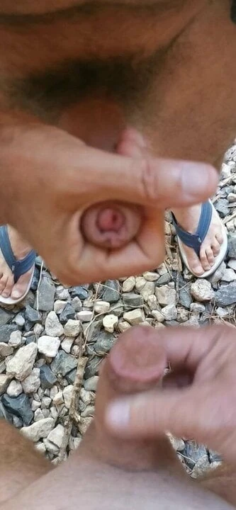 Big cock and small on the beach