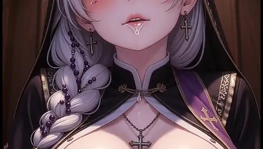 Süße hentai Nonne masturbiert und fickt im Beichtstuhl