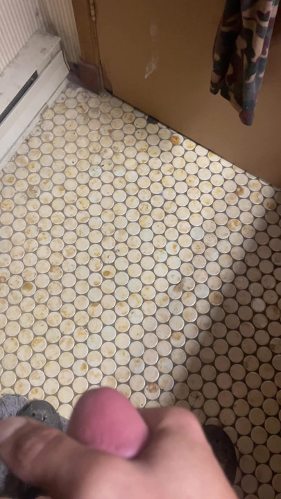 Busting a fat load on the bathroom door!