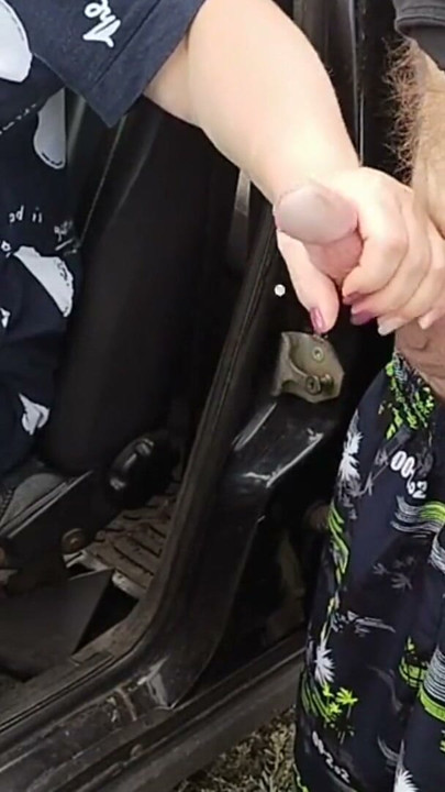 bitch fingering my dick in the park | Clip 1