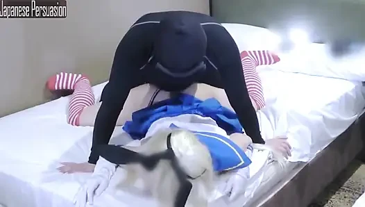 Verspieltes anziehen, moment Schlanke süße schönheit im Cosplay-Stil genießt eine mutige private creampie-szene - Angle1