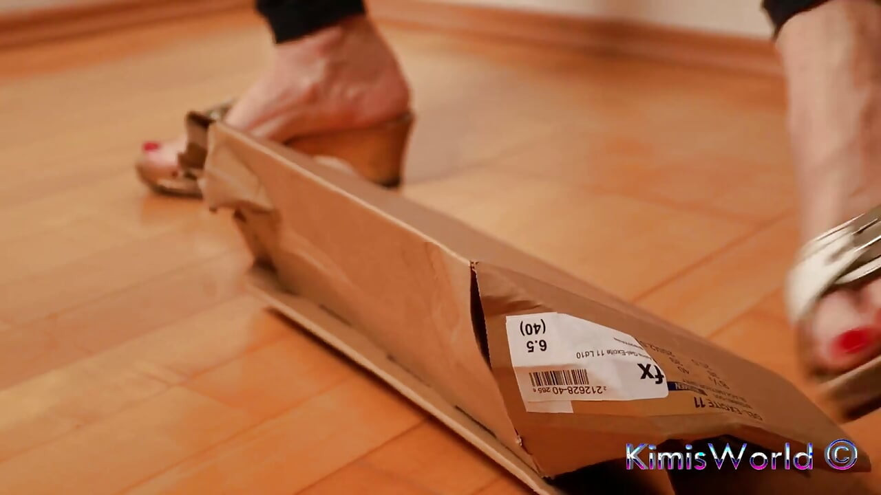 Asmr Wooden Clogs Trample and Crush Shoe Box
