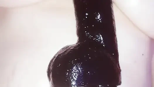 Hot wet milf, piglet has fun with a monster dildo, gets stuffed deep