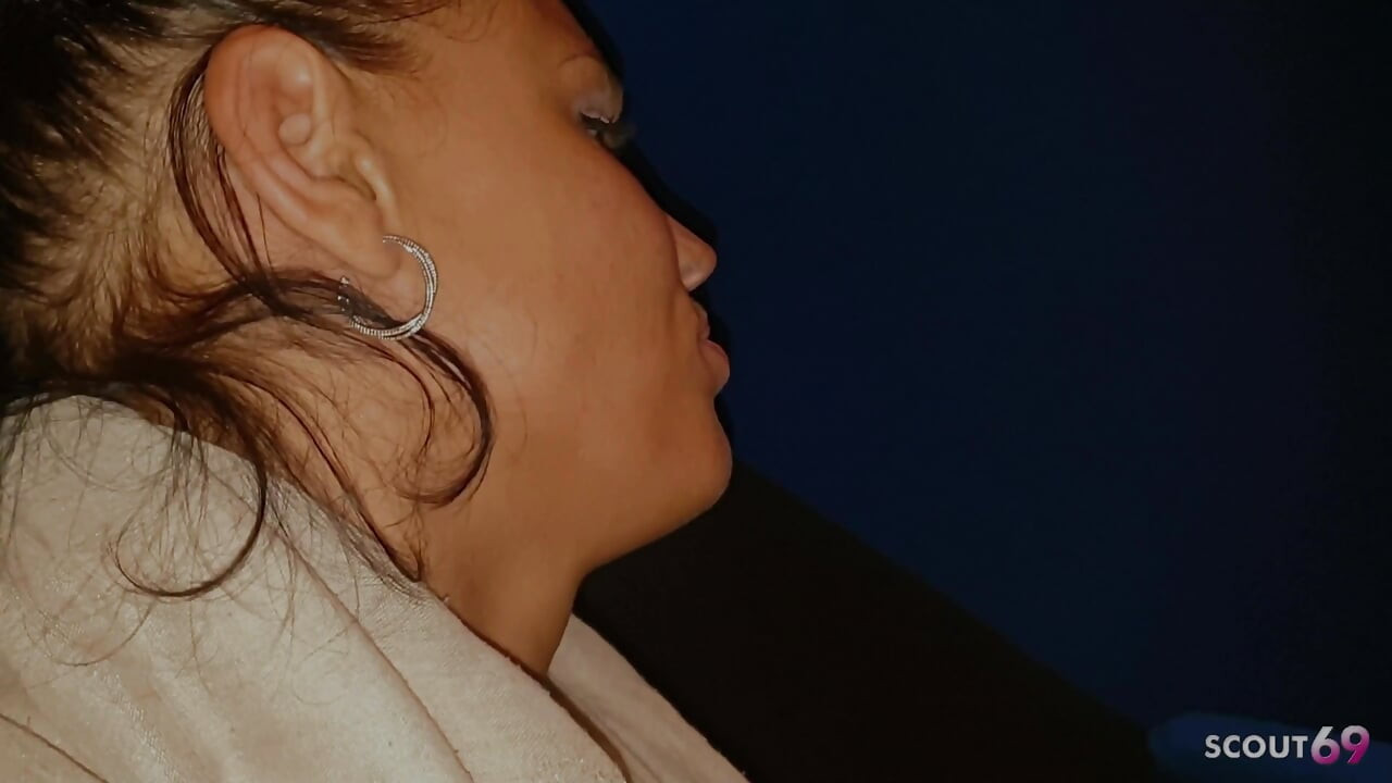 Two German Best Friend Teens Give Risky Blowjob at Cinema and Swallow