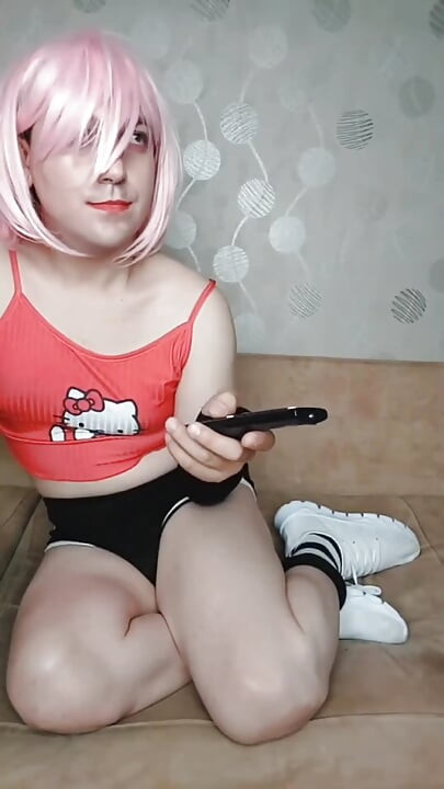Schattige korte broek cowgirl mietje gladde benen grote reet