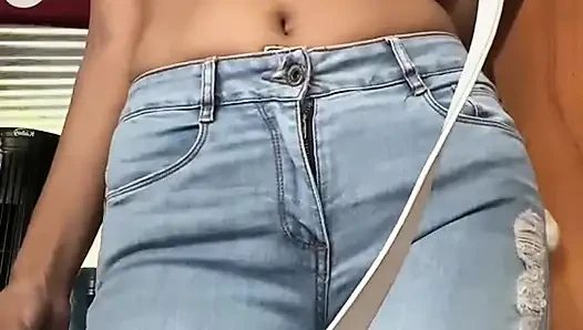 Home video of a sexy Latina college girl getting completely wet. Alone at home.