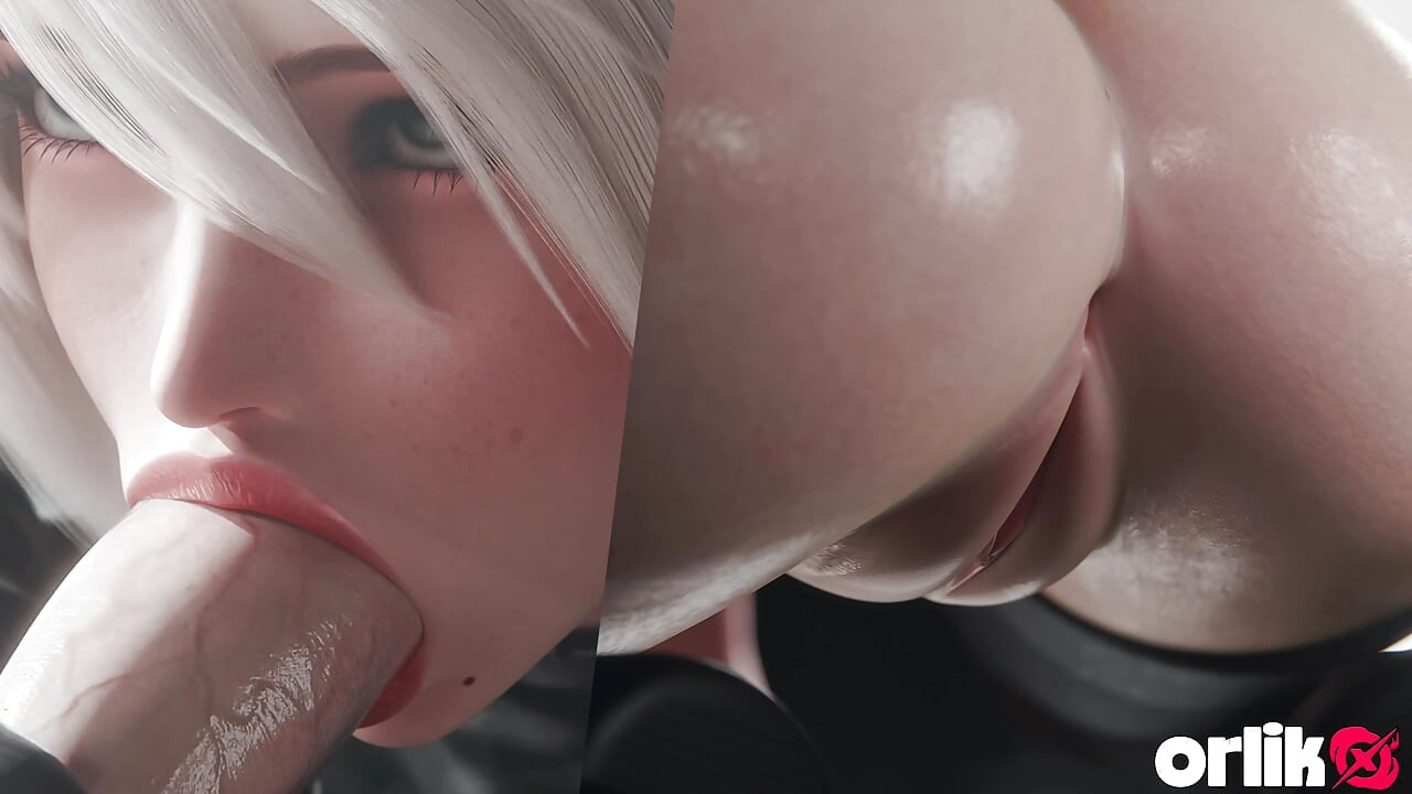 2b Nier Automata Blowjob & Town Cowgirl Fuck - Creamy Pussy & Creampie Ending 3D Animation